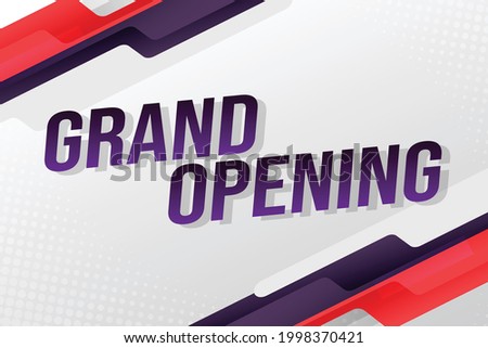Grand opening word concept vector illustration with lines 3d style for social media landing page, template, ui, web, mobile app, poster, banner, flyer, background, gift card, coupon, label, wallpaper
