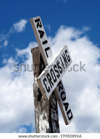 Aged Rail Road Crossing Sign
