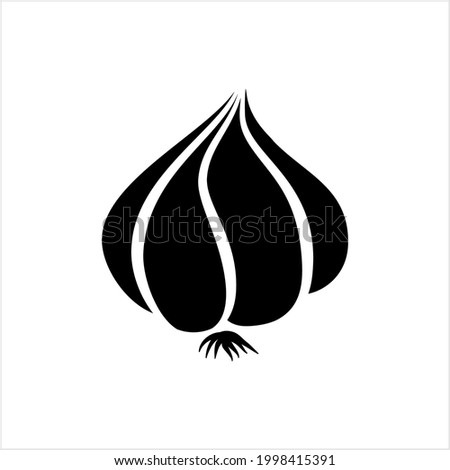 Garlic Icon, Common Seasoning Vegetable Icon Vector Art Illustration Royalty-Free Stock Photo #1998415391