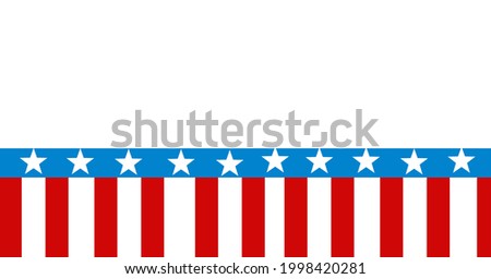 Composition of band of stars and stripes of american flag with white copy space above. patriotism, independence and celebration concept digitally generated image.