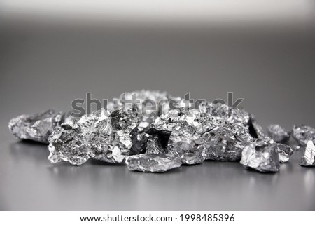 Pure chromium metal stock images. Laboratory accessories stock photo. Laboratory equipment on a silver background. Cr, chemical element stock images