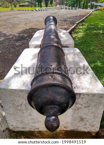 Cannon at fort van der capellen which was used for the war in the Dutch colonial era in Indonesia