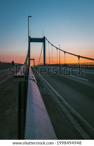 bridge with sunset in Duisburg, Germany