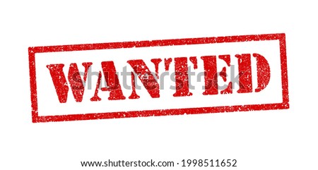 Vector illustration of the word Wanted in red ink stamps Royalty-Free Stock Photo #1998511652