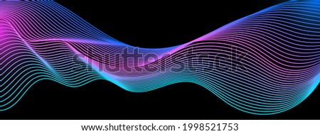 Dynamic shape composition. Minimal geometric background. Vector template design. Abstract Modern Line. Curvy geometric lines wave pattern texture on colorful. Vector graphic illustration template.  Royalty-Free Stock Photo #1998521753