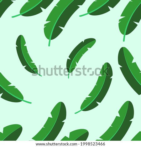 Banana Leaf seamless pattern with green background suitable for banner design, gift wrap design, etc.