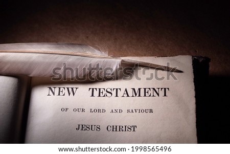 Close up of a old Holy Bible Royalty-Free Stock Photo #1998565496