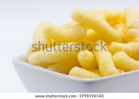 Baked corn appetizer with white background
