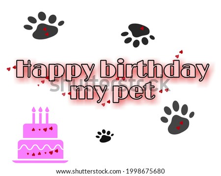 An illustration. when you celebrate your pet's birthday you can share this. 