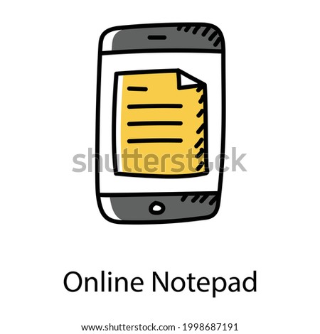 nline notepad doodle icon, editable vector 
