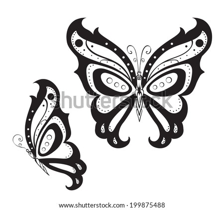 ornamented abstract silhouette butterfly