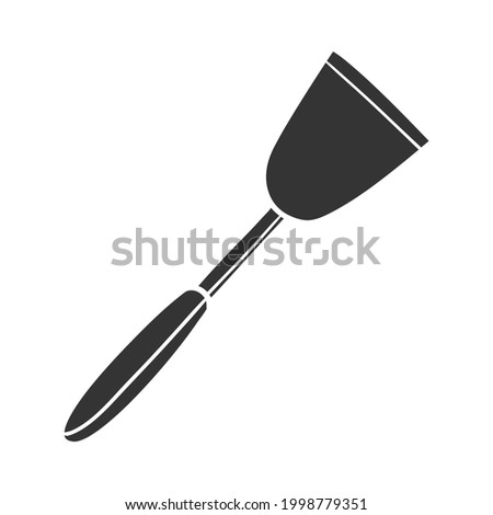 Kitchen Spatula Icon Silhouette Illustration. Cooking Tools Decoration Vector Graphic Pictogram Symbol Clip Art. Doodle Sketch Black Sign.