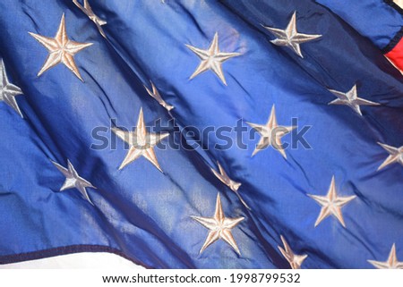 Closeup of an American flag pattern