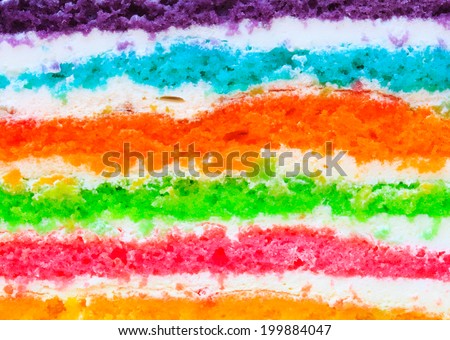 texture layer of Rainbow cake using for background Royalty-Free Stock Photo #199884047