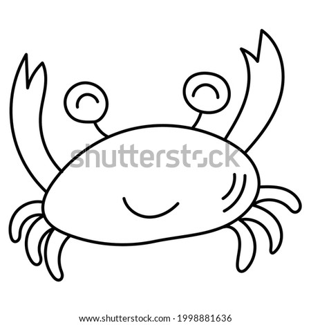 Hand drawn crab line art illustration Vector EPS10