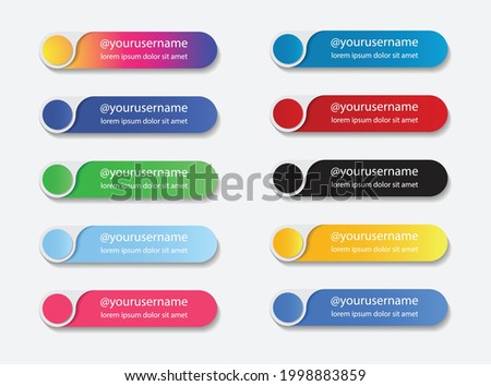 social media lower third set collection Royalty-Free Stock Photo #1998883859