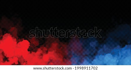Vector realistic isolated Red and Blue Smoke effect for decoration and covering on the transparent background. Royalty-Free Stock Photo #1998911702