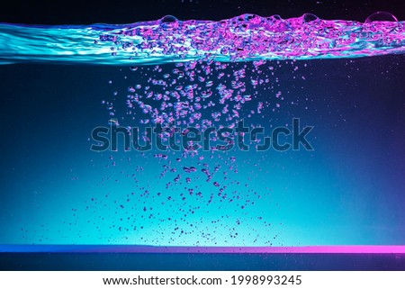 Water background with oxygen bubbles