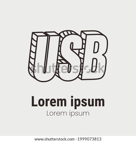 Line style icon of a usb. Clean and modern vector illustration.