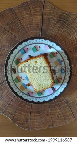 Slice of orange cake for breakfast