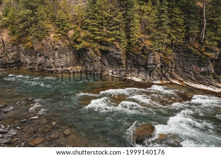 McDonald Creek White Water And Cliffs in glacier National Park