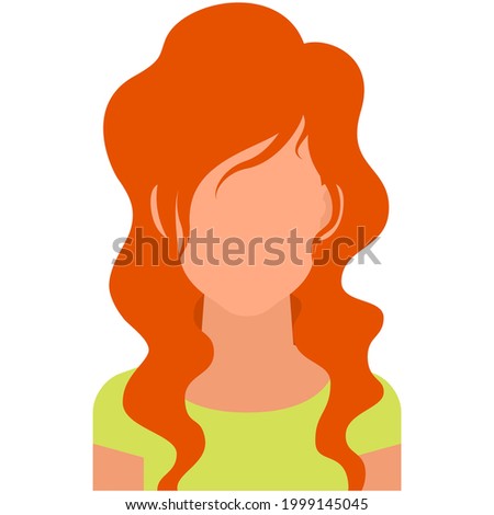 Red-haired fashion woman avatar icon vector isolated