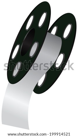 Industrial wide tape on a reel. Vector illustration.