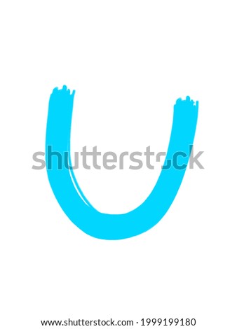 consonant letter u on a white background