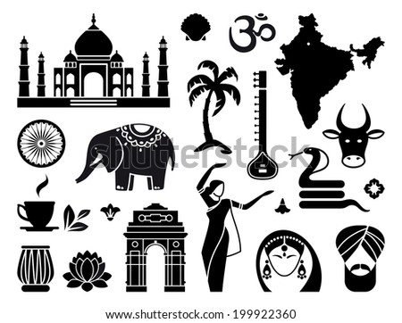 Icons of India Royalty-Free Stock Photo #199922360