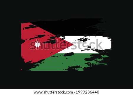 Grunge Style Flag of the Jordan. It will be used t-shirt graphics, print, poster and Background.