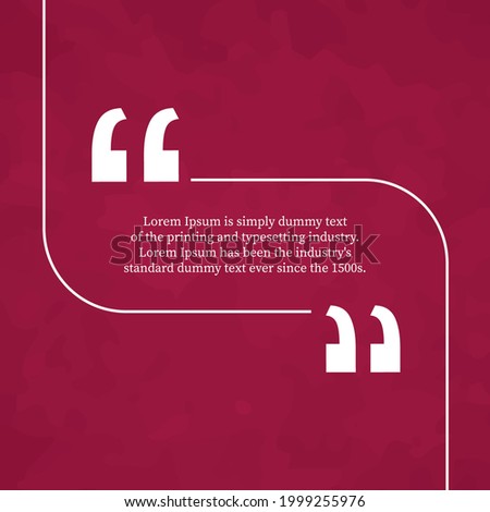 Quote Testimonial Template Vector Design Royalty-Free Stock Photo #1999255976