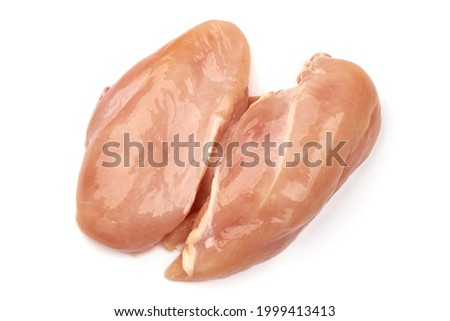Raw chicken breast, isolated on white background. High resolution image