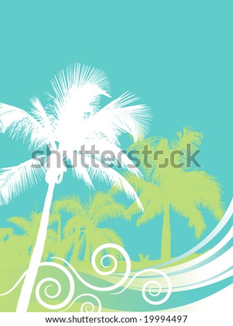 Palm tree wave background