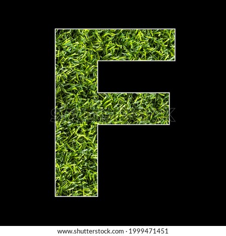 Letter F - Artificial grass background texture