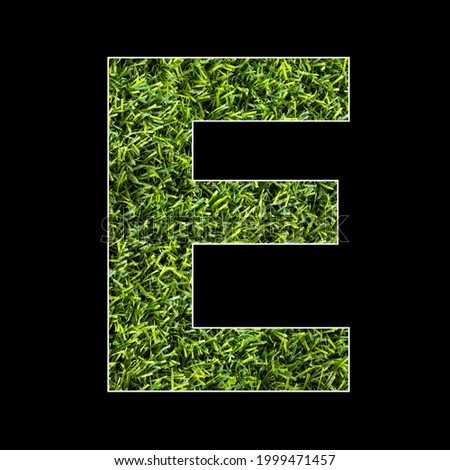 Letter E - Artificial grass background texture