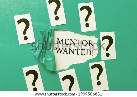 Conceptual caption Mentor Wanted. Conceptual photo finding someone who can guide oneself to attain success Brainstorming New Ideas And Inspiration For Solutions Breakthrough Problems