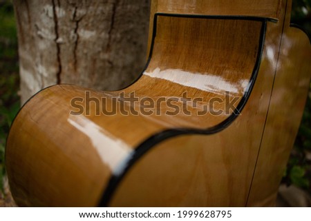 Classical style curved wooden profile guitar