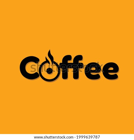 coffee text logo design vector