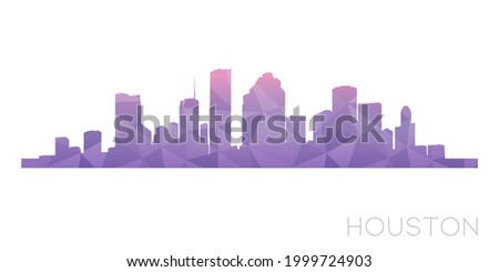 Houston, TX, USA Low Poly Skyline Clip Art City Design. Geometric Polygon Graphic Horizon Icon. Vector Illustration Symbol.