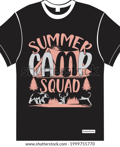 Summer camp squad, summer svg, ai, eps, jpeg, Png, dxf, Pdf, Happy Camper SVG, Hiking Mountains Campfire Tent T-Shirt, instant download, Camp life SVG, Digital file