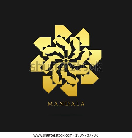 mandala gold vector logo, abstract logo design