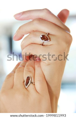 women's jewelry gold ring on the hand