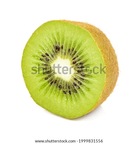 Fresh half kiwi fruit isolated on white background