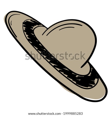 Doodle Sticker Wide-brimmed Beach Hat