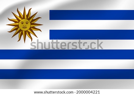 Uruguay waving flag. Vector editable.