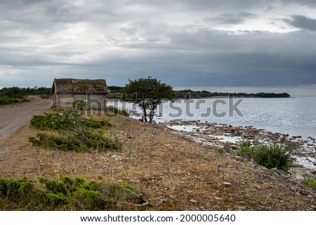 A beautiful seashore with a dramatic sky in the background. Picture from the Baltic Sea