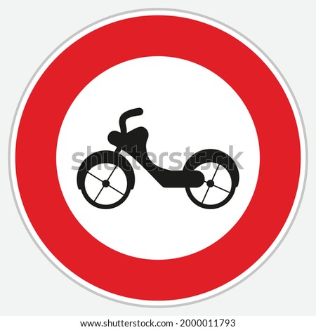 Turkey Traffic Sign: No Mopeds (TT-9)