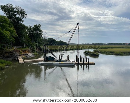 Edisto Island Crane on Marsh Royalty-Free Stock Photo #2000052638