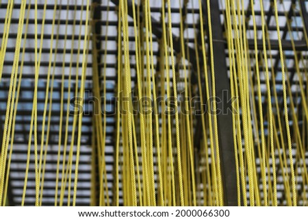 Photos of yellow ropes tied hanging to be used as decorations at tourist attractions are usually also used as spots for taking pictures