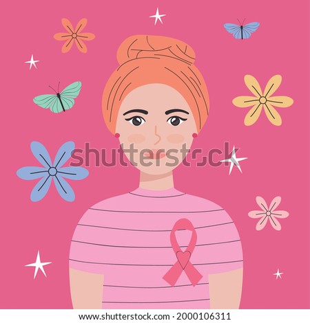 cancer survivor woman illustration design